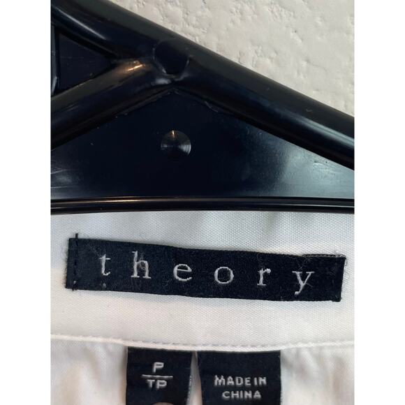 Theory White Robertson Button Up, Size S - Picture 5 of 9